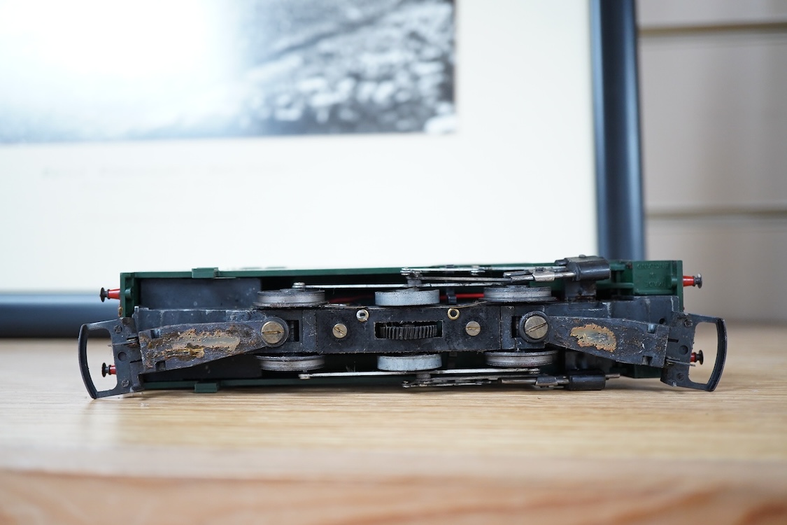 Three part-built 0 gauge railway brass and white metal locomotives by John Worsley; an ACE Products kit of an SR Bullied light Pacific with its original box, a SECR Wainwright H class 0-4-4T locomotive and an LNER class